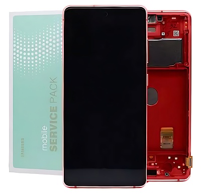Genuine Samsung S20 FE 5G , G781 - Replacement AMOLED Touch Screen Assembly With Chassis - Cloud Red - Service Pack - GH82 - 24214E
