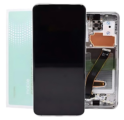 Genuine Samsung S20 , G980 , G981 - Replacement AMOLED Touch Screen Assembly With Chassis - Cloud White - Service Pack - GH82 - 22131B
