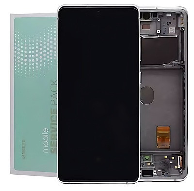 Genuine Samsung S20 FE , G780 - Replacement AMOLED Touch Screen Assembly With Chassis - Cloud White - Service Pack - GH82 - 24219B