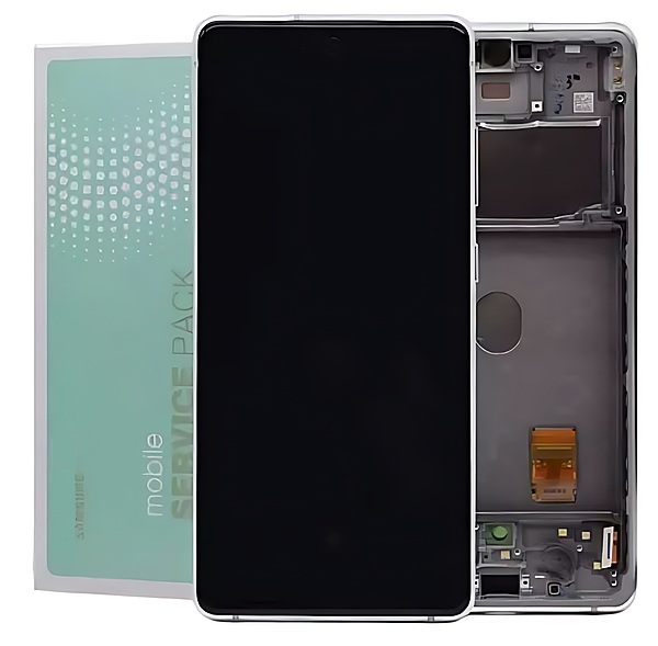 Genuine Samsung S20 FE , G780 - Replacement AMOLED Touch Screen Assembly With Chassis - Cloud White - Service Pack - GH82 - 24219B