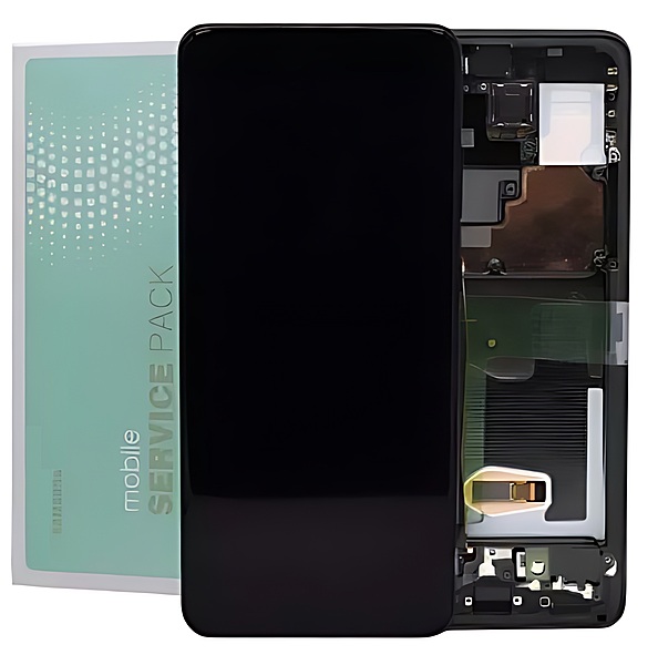 Genuine Samsung S20 Ultra , G988 - Replacement AMOLED Touch Screen Assembly With Chassis - Cosmic Black - Service Pack (No Camera) - GH82 - 26032A