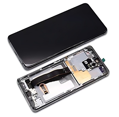For Samsung Galaxy S20 Ultra , G988 - Replacement AMOLED Touch Screen Assembly With Chassis - Cosmic Grey - GH82 - 26033B