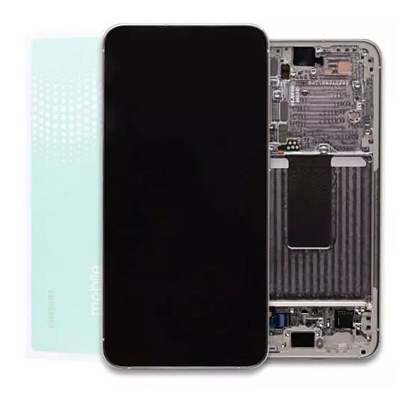 Genuine Samsung S23 , S911 - Replacement AMOLED Touch Screen Assembly With Chassis - Cream - Service Pack - GH82 - 30481B