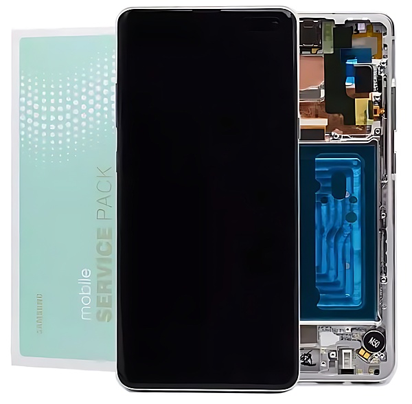 Genuine Samsung S10 5G , G977 - Replacement AMOLED Touch Screen Assembly With Chassis - Crown Silver - Service Pack - GH82 - 20442A