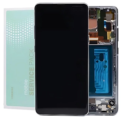 Genuine Samsung S10 5G , G977 - Replacement AMOLED Touch Screen Assembly With Chassis - Majestic Black - Service Pack - GH82 - 20442B