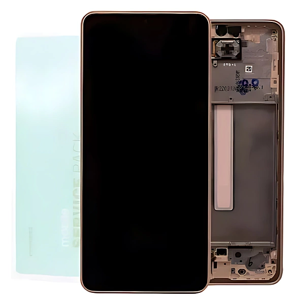 For Samsung A33 5G , A336 - Replacement AMOLED Touch Screen Assembly With Chassis - Peach - Service Pack - GH82 - 28143D