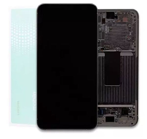 Genuine Samsung S23 , S911 - Replacement AMOLED Touch Screen Assembly With Chassis - Phantom Black - Service Pack - GH82 - 30481A