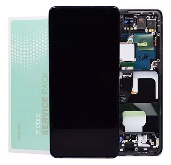 Genuine Samsung S21 Ultra , G998 - Replacement AMOLED Touch Screen Assembly With Chassis - Phantom Black - Service Pack - GH82 - 26035A