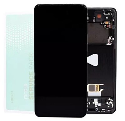 Genuine Samsung S21 Plus , G996 - Replacement AMOLED Touch Screen Assembly With Chassis & Battery - Phantom Black - Service Pack - GH82 - 27268A