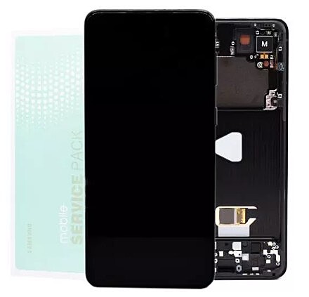 Genuine Samsung S21 Plus , G996 - Replacement AMOLED Touch Screen Assembly With Chassis & Battery - Phantom Black - Service Pack - GH82 - 27268A