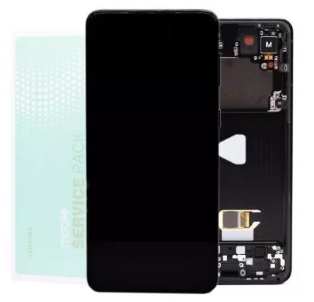 Genuine Samsung S21 Plus , G996 - Replacement AMOLED Touch Screen Assembly With Chassis & Battery - Phantom Black - Service Pack - GH82 - 27268A