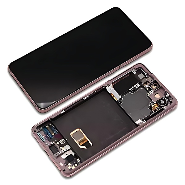 Genuine Samsung Galaxy S21 , G991 - Replacement AMOLED Touch Screen Assembly With Chassis - Phantom Pink - Authorised Refurbished - GH82 - 24718D
