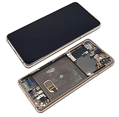 Genuine Samsung Galaxy S21 5G , G991 - Replacement AMOLED Touch Screen Assembly With Chassis - Phantom Pink - Reclaimed (Grade B)