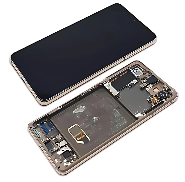 Genuine Samsung Galaxy S21 5G , G991 - Replacement AMOLED Touch Screen Assembly With Chassis - Phantom Pink - Reclaimed (Grade B)
