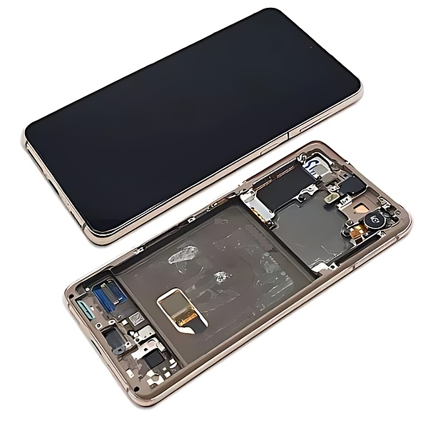 Genuine Samsung Galaxy S21 5G , G991 - Replacement AMOLED Touch Screen Assembly With Chassis - Phantom Pink - Reclaimed (Grade B)