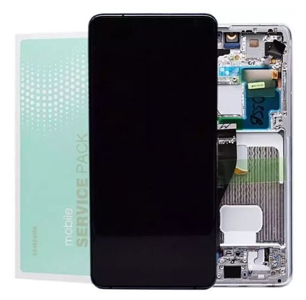 Genuine Samsung S21 Ultra , G998 - Replacement AMOLED Touch Screen Assembly With Chassis - Phantom Silver - Service Pack - GH82 - 26035B