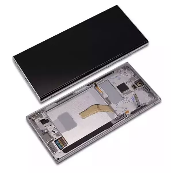 Genuine Samsung Galaxy S22 Ultra , S908 - Replacement AMOLED Touch Screen Assembly With Chassis - Phantom White - Authorised Refurbished - GH82 - 27488C