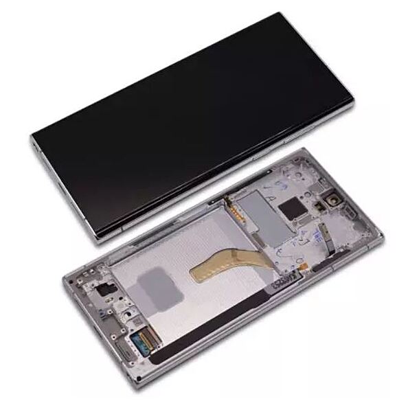 Genuine Samsung Galaxy S22 Ultra , S908 - Replacement AMOLED Touch Screen Assembly With Chassis - Phantom White - Authorised Refurbished - GH82 - 27488C