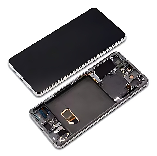 Genuine Samsung Galaxy S21 , G991 - Replacement AMOLED Touch Screen Assembly With Chassis - Phantom White - Authorised Refurbished - GH82 - 24545C