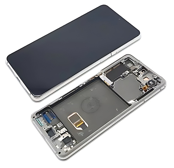 Genuine Samsung Galaxy S21 5G , G991 - Replacement AMOLED Touch Screen Assembly With Chassis - Phantom White - Reclaimed (Grade A)