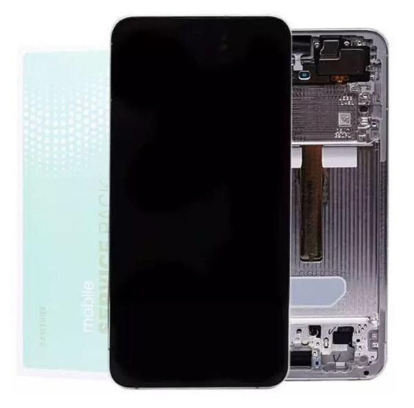 Genuine Samsung S22 Plus , S906 - Replacement AMOLED Touch Screen Assembly With Chassis - Phantom White - Service Pack - GH82 - 27500B