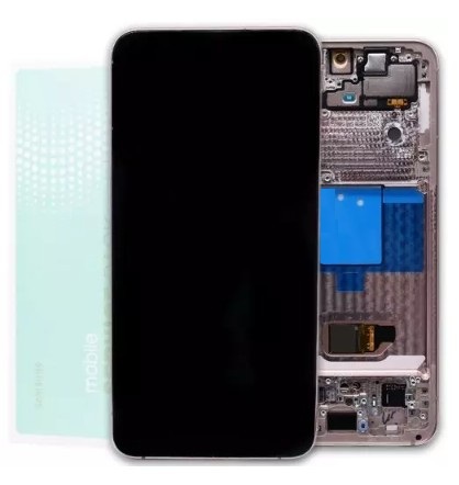 Genuine Samsung S22 , S901 - Replacement AMOLED Touch Screen Assembly With Chassis - Pink Gold - Service Pack - GH82 - 27520D