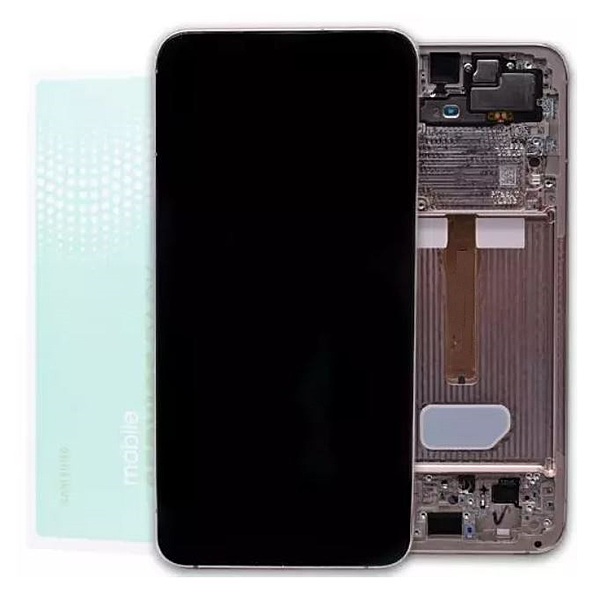 Genuine Samsung S22 Plus , S906 - Replacement AMOLED Touch Screen Assembly With Chassis - Pink Gold - Service Pack - GH82 - 27501D