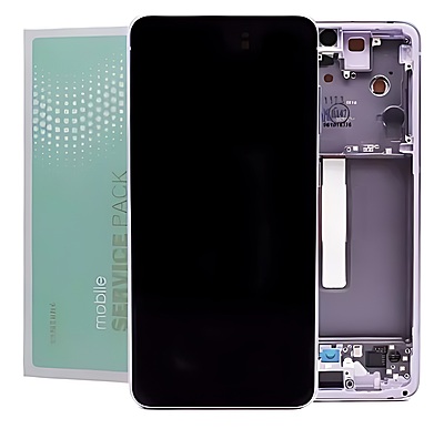 Genuine Samsung S21 FE , G990 - Replacement AMOLED Touch Screen Assembly With Chassis - Violet - Service Pack - GH82 - 26420D