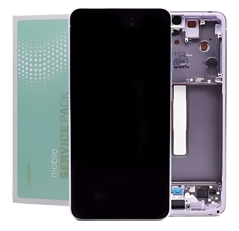 Genuine Samsung S21 FE , G990 - Replacement AMOLED Touch Screen Assembly With Chassis - Violet - Service Pack - GH82 - 26420D