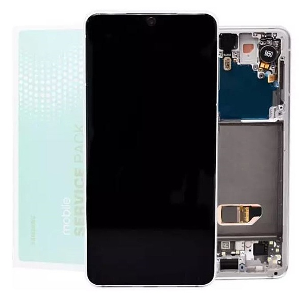 For Samsung S21 5G , G991 - Replacement AMOLED Touch Screen Assembly With Chassis - White - Service Pack - GH82 - 24544C