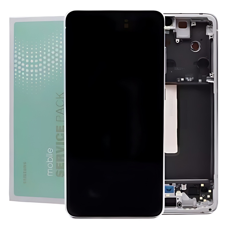 Genuine Samsung S21 FE , G990 - Replacement AMOLED Touch Screen Assembly With Chassis - White - Service Pack - GH82 - 26414B