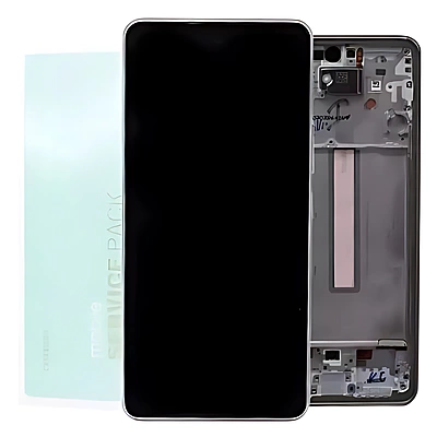 For Samsung A53 5G , A536 - Replacement AMOLED Touch Screen Assembly With Chassis - White - Service Pack - GH82 - 28024B