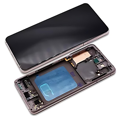 Samsung Galaxy S21 , G991 - Replacement AMOLED Touch Screen Assembly With Frame - Gold