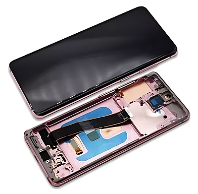 Samsung Galaxy S20 , G980 - Replacement AMOLED Touch Screen Assembly With Frame - Pink