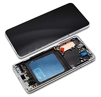 Samsung Galaxy S21 , G991 - Replacement AMOLED Touch Screen Assembly With Frame - Silver