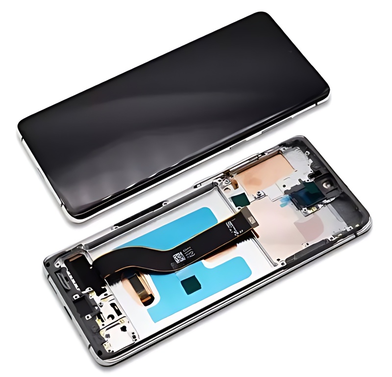 Samsung Galaxy S20 Plus , G985 - Replacement AMOLED Touch Screen Assembly With Frame - Silver