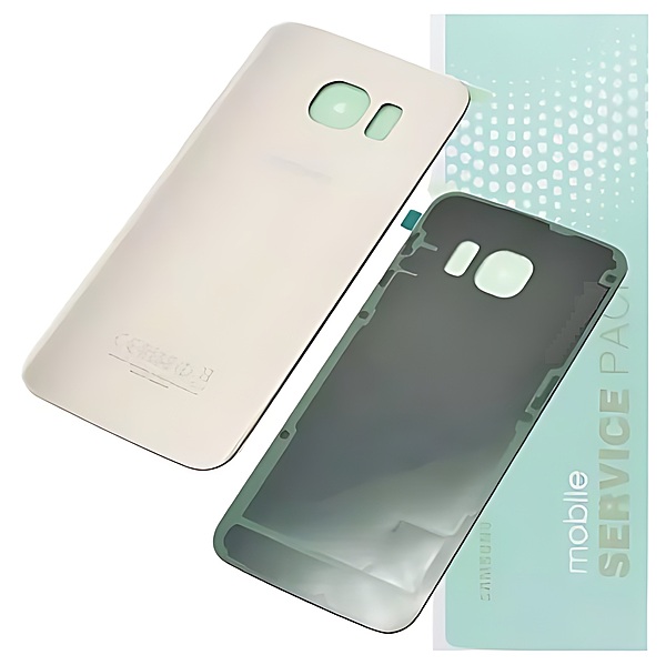For Samsung S6 Edge , G925 - Replacement Battery Cover , Rear Panel With Adhesive - Gold Platinum - Service Pack - GH82 - 09602C