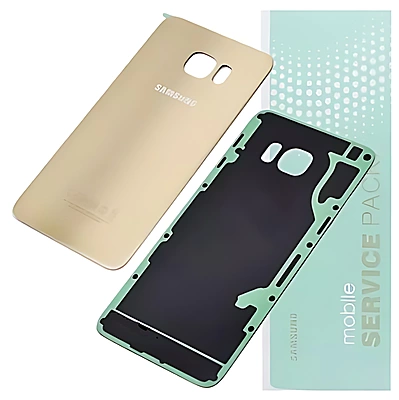 For Samsung S6 Edge Plus , G928 - Replacement Battery Cover , Rear Panel With Adhesive - Gold Platinum - Service Pack - GH82 - 10336A