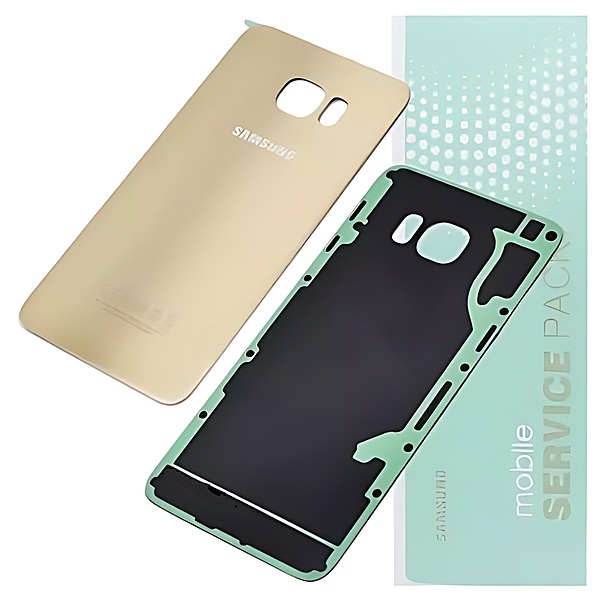 For Samsung S6 Edge Plus , G928 - Replacement Battery Cover , Rear Panel With Adhesive - Gold Platinum - Service Pack - GH82 - 10336A