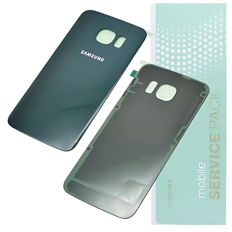 For Samsung S6 Edge , G925 - Replacement Battery Cover , Rear Panel With Adhesive - Green Emerald - Service Pack - GH82 - 09602E