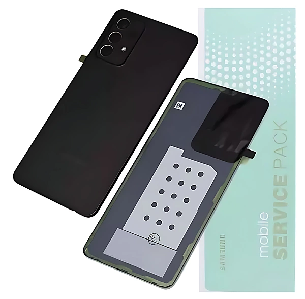 For Samsung A52s , A528 - Replacement Battery Cover , Rear Panel With Camera Lens - Awesome Black - Service Pack - GH82 - 26858A