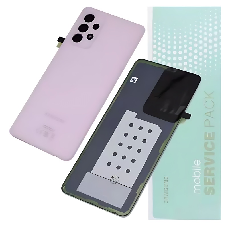 For Samsung A52s , A528 - Replacement Battery Cover , Rear Panel With Camera Lens - Awesome Purple - Service Pack - GH82 - 26858C