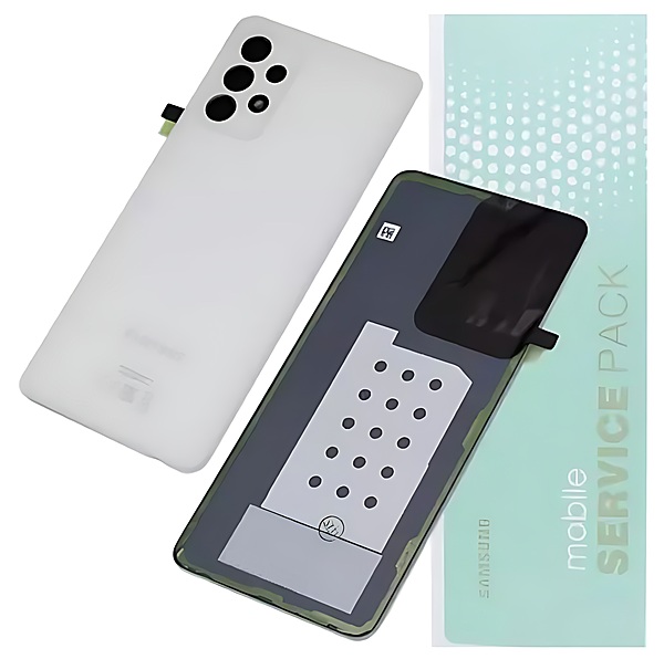 For Samsung A52s , A528 - Replacement Battery Cover , Rear Panel With Camera Lens - Awesome White - Service Pack - GH82 - 26858D