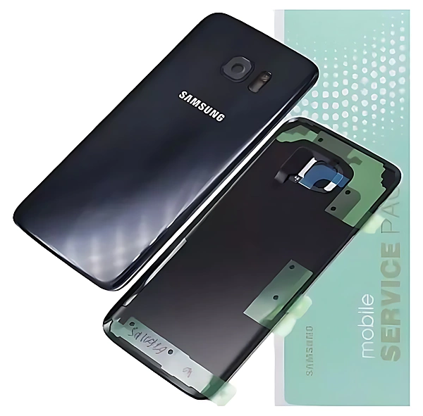 For Samsung S7 Edge , G935 - Replacement Battery Cover , Rear Panel With Camera Lens - Black - Service Pack - GH82 - 11346A