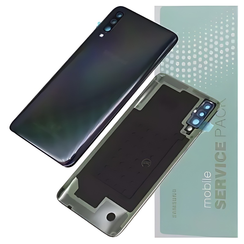 For Samsung A70 , A705 - Replacement Battery Cover , Rear Panel With Camera Lens - Black - Service Pack - GH82 - 19467A