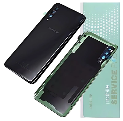 For Samsung A90 5G , A908 - Replacement Battery Cover , Rear Panel With Camera Lens - Black - Service Pack - GH82 - 20741A