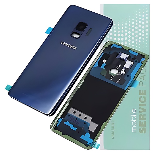 For Samsung S9 , G960 - Replacement Battery Cover , Rear Panel With Camera Lens - Blue - Service Pack - GH82 - 15865D