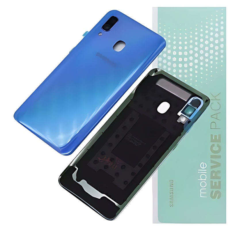 For Samsung A40 , A405 - Replacement Battery Cover , Rear Panel With Camera Lens - Blue - Service Pack - GH82 - 19406C
