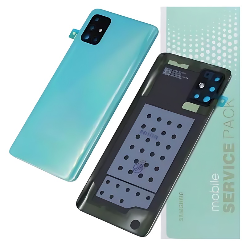 Genuine Samsung A51 , A515 - Replacement Battery Cover , Rear Panel With Camera Lens - Blue - Service Pack - GH82 - 21653C