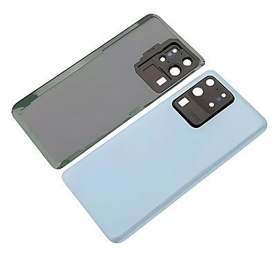 Samsung Galaxy S20 Ultra , G988 - Replacement Battery Cover , Rear Panel With Camera Lens - Blue -